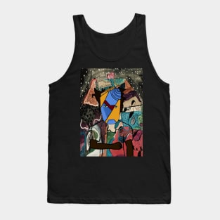 Dive into the Intriguing World of the MaleMask NFT - CrayonEye Color and Mystery Night Background Tank Top